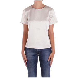 Weekend Max Mara, Dames, Blouses & Shirts, Beige, Maat: XS Satijn,