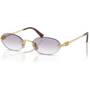 Miu Miu - MU A54S - Zonnebril - Goudkleur - Grijze Lenzen