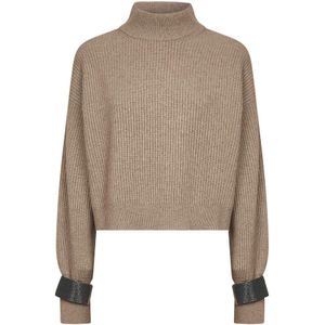 Brunello Cucinelli, Dames, Truien, Bruin, Maat: XS Kasjmier,
