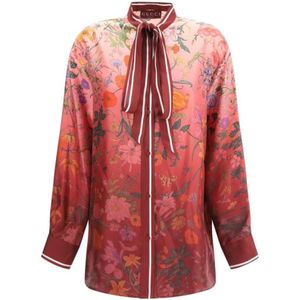 Gucci, Dames, Blouses & Shirts, Veelkleurig, Maat: M Zijde,