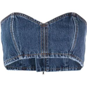 Monot, Dames, Tops, Blauw, Maat: XS Katoen,