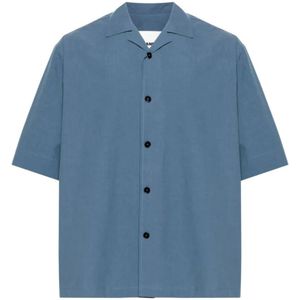 Jil Sander, Heren, Overhemden, Blauw, Maat: S Katoen,