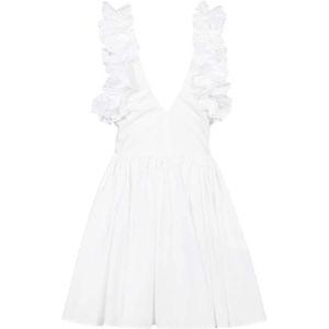 Msgm, Dames, Jurken, Wit, Maat: M Katoen,