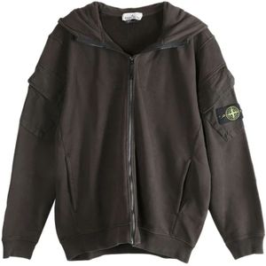 Stone Island, Heren, Sweatshirts & Hoodies, Grijs, Maat: M Katoen,