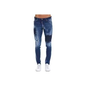 Dsquared2 CO Distressed Slim-Fit Jeans , Blue , Heren , Maat: S