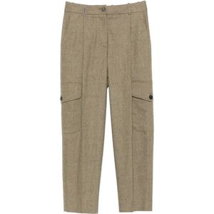 Peserico, Dames, Broeken, Groen, Maat: M Wol,