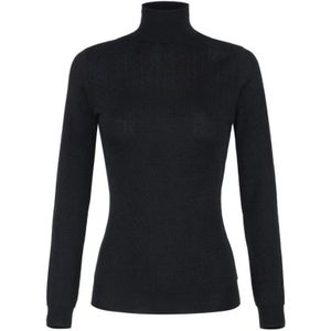 Elisabetta Franchi, Dames, Truien, Zwart, Maat: S Wol,