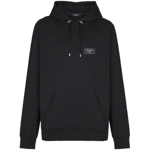 Balmain Hoodie met Couture label , Black , Heren , Maat: M