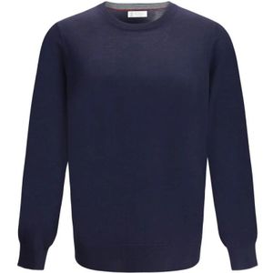 Brunello Cucinelli, Heren, Truien, Blauw, Maat: 3XL Kasjmier,