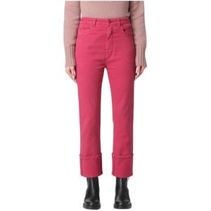 Max Mara, Dames, Jeans, Roze, Maat: XS Katoen,
