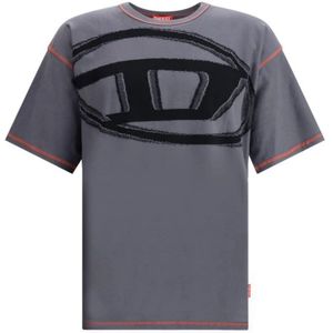 Diesel, Heren, Tops, Grijs, Maat: M Katoen,