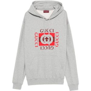 Gucci, Heren, Sweatshirts & Hoodies, Grijs, Maat: L Katoen,