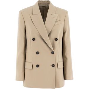 Brunello Cucinelli, Dames, Jassen, Beige, Maat: XS Katoen,