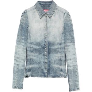 Diesel, Dames, Blouses & Shirts, Blauw, Maat: S