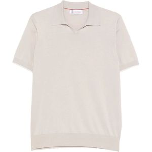 Brunello Cucinelli, Heren, Tops, Beige, Maat: 3XL Katoen,