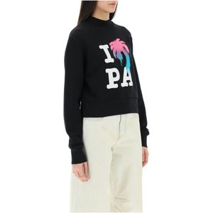 Palm Angels, Dames, Sweatshirts & Hoodies, Zwart, Maat: XS Katoen,