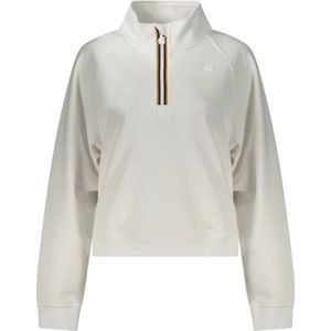 K-Way - Modern Sweatshirt - Wit - Halve Rits - Dames - Polyester