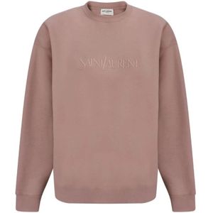 Saint Laurent, Dames, Sweatshirts & Hoodies, Roze, Maat: M Katoen,