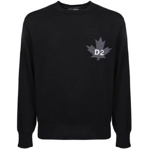 Dsquared2, Heren, Truien, Zwart, Maat: S Wol,