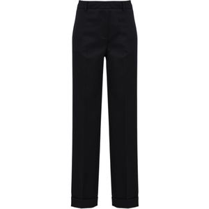 Douuod Woman, Dames, Broeken, Blauw, Maat: M Satijn,