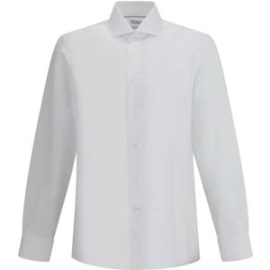 Brunello Cucinelli, Heren, Overhemden, Wit, Maat: XL Linnen,