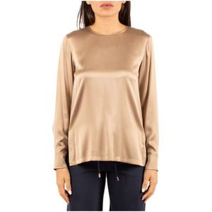 Max Mara Studio, Dames, Blouses & Shirts, Bruin, Maat: S