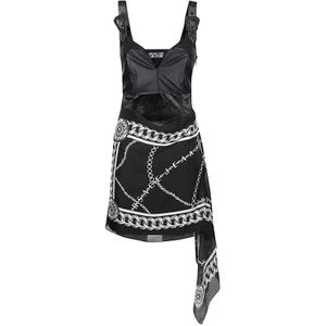 Versace Jeans Couture, Dames, Jurken, Zwart, Maat: M Polyamide,