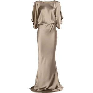 Norma Kamali, Dames, Jurken, Beige, Maat: S Poliester,