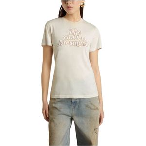 Golden Goose - T-shirt - Crème - Dames - Korte Mouwen - Ronde Hals