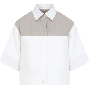 Max Mara, Dames, Blouses & Shirts, Grijs, Maat: 3XS Linnen,