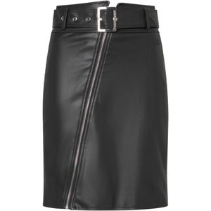 Karl Lagerfeld, Dames, Rokken, Zwart, Maat: M Leer,