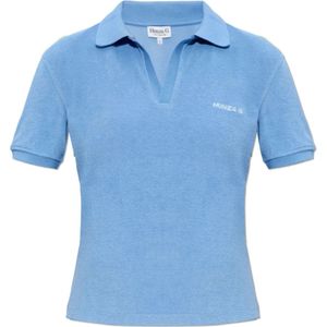 Hunza G, Dames, Tops, Blauw, Maat: M Katoen,