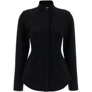 Sportmax, Dames, Blouses & Shirts, Zwart, Maat: M Viscose,