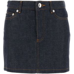 A.p.c., Dames, Rokken, Blauw, Maat: M Denim,