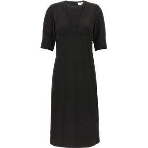 Sportmax, Dames, Jurken, Zwart, Maat: 2XS Viscose,