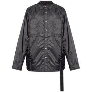 Rick Owens, Heren, Overhemden, Zwart, Maat: S Nylon,