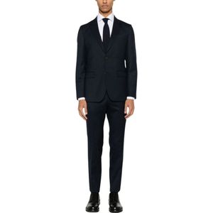 Hugo, Heren, Pakken, Blauw, Maat: L Wol,