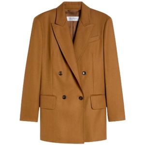 Max Mara, Dames, Jassen, Bruin, Maat: L Zijde,