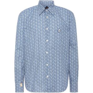 Billionaire, Heren, Overhemden, Blauw, Maat: L Katoen,