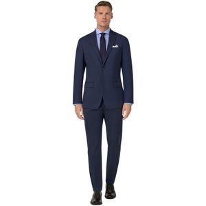 Boggi Milano - Anversa Micro Pattern - Kostuum - Blauw - Wol - Slim Fit