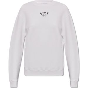 Off White, Dames, Sweatshirts & Hoodies, Wit, Maat: M Katoen,