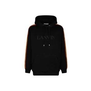 Lanvin Zwarte Oversized Hoodie Sweaters , Black , Heren , Maat: XL
