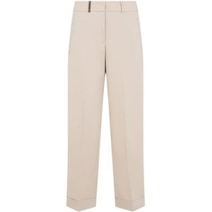 Peserico, Dames, Broeken, Beige, Maat: 2XS Katoen,
