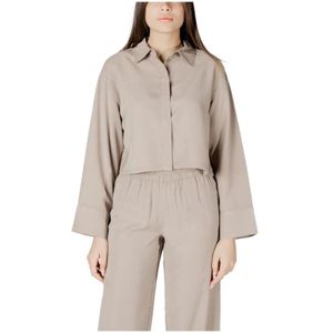 Only, Dames, Blouses & Shirts, Beige, Maat: M Viscose,