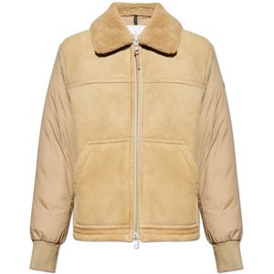 Moncler, Heren, Jassen, Beige, Maat: 2XL Wol,