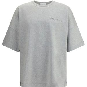 Alexander McQueen, Heren, Tops, Grijs, Maat: M Katoen,