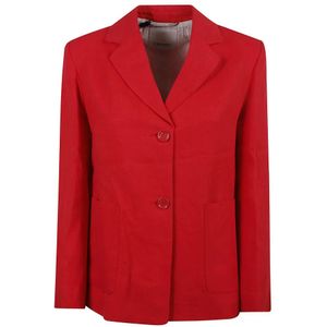Max Mara, Dames, Jassen, Rood, Maat: 2XS Linnen,