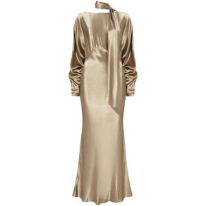 Andamane, Dames, Jurken, Geel, Maat: M Satijn,