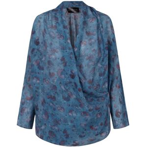Cortana, Dames, Blouses & Shirts, Blauw, Maat: M Zijde,