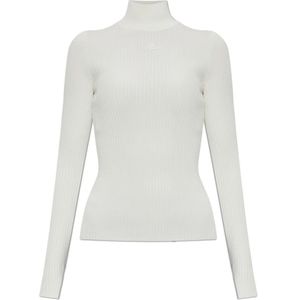 Courrèges, Dames, Truien, Beige, Maat: XS Leer,